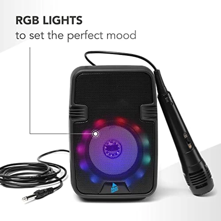 Music Sound | Speaker Karaoke | Bluetooth-Lautsprecher mit LED-Licht - 5 Watt Leistung – Bild 2