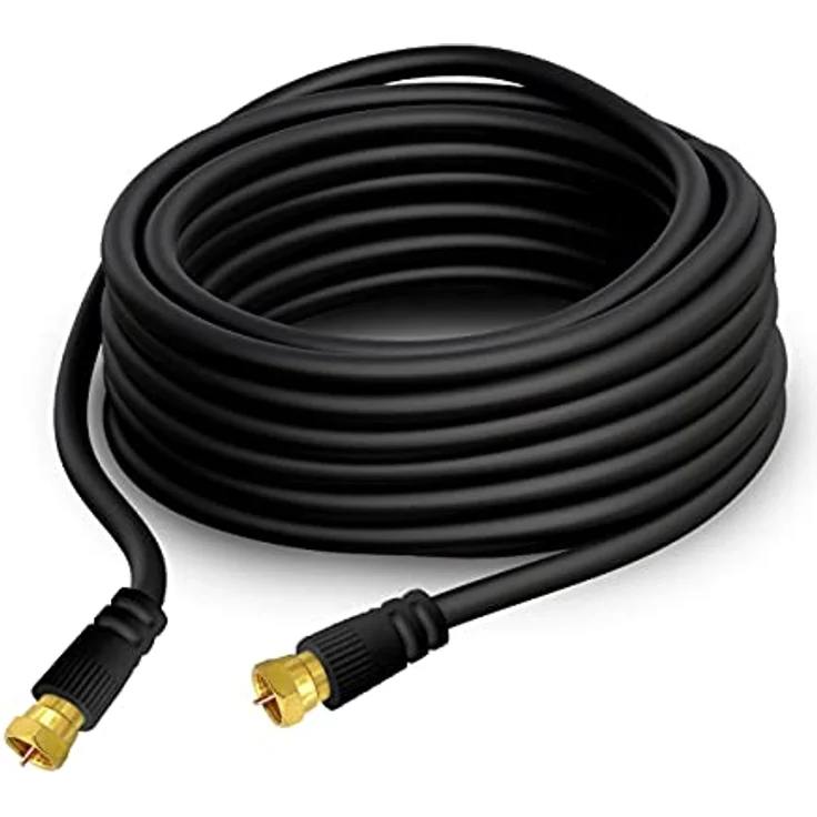 ARLI 7m HD Sat TV Anschlusskabel, schwarz – max. 135 dB 5-fach geschirmt, vergoldete F-Stecker, DVB-S/S2, DVB-T/T2, DVB-C/C2, 4K und 8K fähig – Bild 2