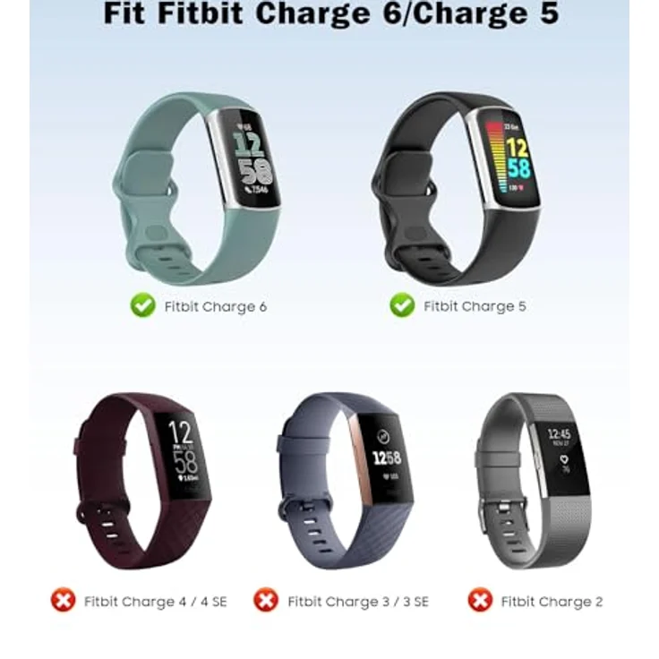 Astorgos 3 Stück Armband für Fitbit Charge 6/Fitbit Charge 5, Weiches TPE Uhrenarmband in Schwarz/Dunkel Blau/Tannen Grün, Hautfreundlich und Wasserdicht – Bild 2