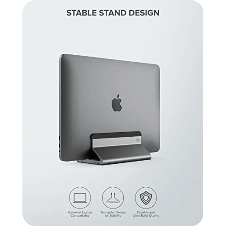 Alogic Bolt Notebook-Ständer, Aluminium und Silikon, grau, leicht und kompakt – Bild 5