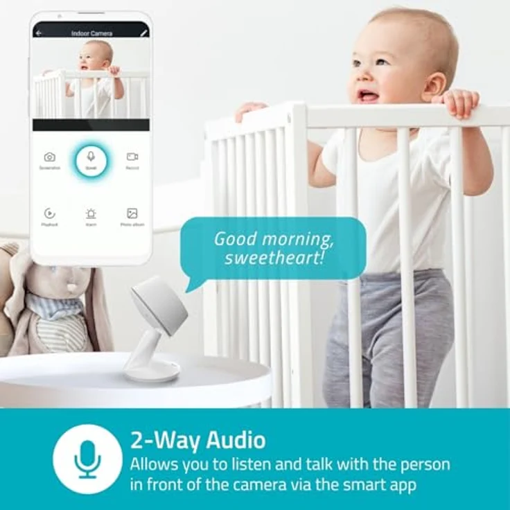 Nedis SmartLife Innenkamera, 3MP Full HD 1296p, Wi-Fi, Nachtsicht bis 10m, Bewegungserkennung, Weiß – Bild 6