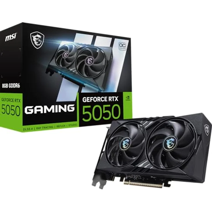 MSI GeForce RTX 5050 8G Gaming OC, 8GB GDDR6 Grafikkarte, PCIe 5, Boost 2602 Hz, HDMI 2.1b, DisplayPort 2.1b – Bild 1