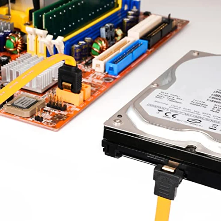 BIGtec BIG1997 0,2m HDD S-ATA Kabel gelb gerade/unten Kontakte vergoldet – Bild 5