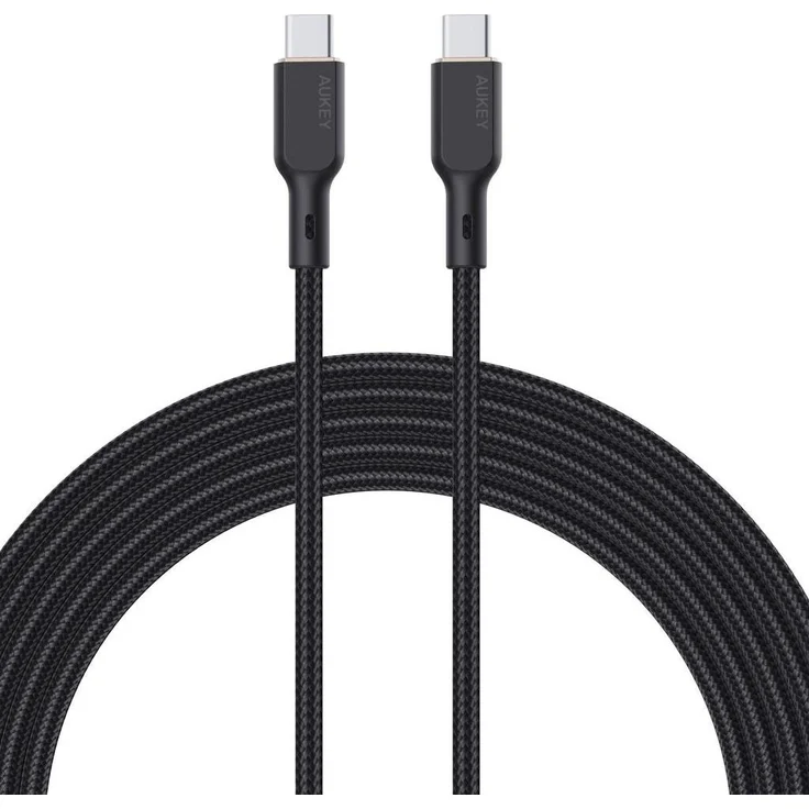 AUKEY CB-KCC101, 1m USB C auf USB C Kabel, 100W Schnellladen, 480Mbps Datenübertragung, schwarz