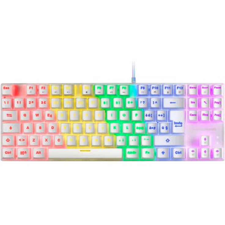 Mars Gaming MK80 Weiß, Mechanische Gaming Tastatur TKL FRGB, Antighosting, Switch Mechanischer Rot, Italienisch Sprache – Bild 1