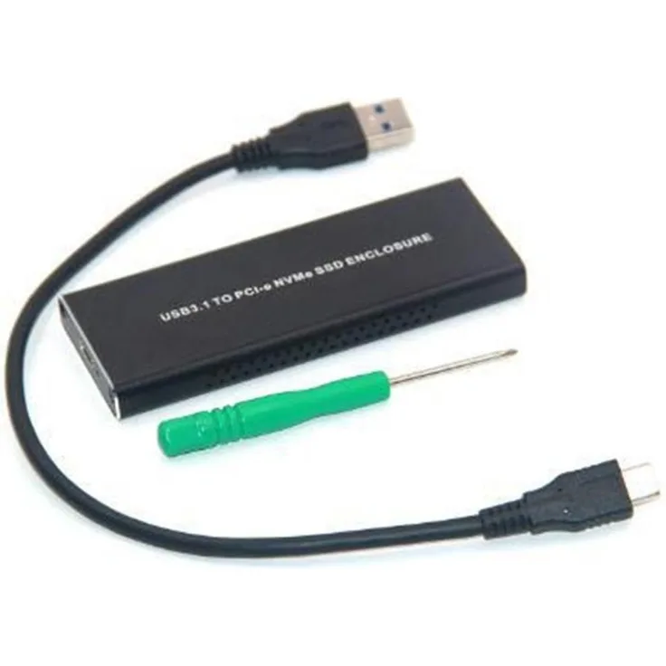 CoreParts M.2 PCIe NVME Festplattengehäuse, externes USB 3.0 Gehäuse, Schwarz