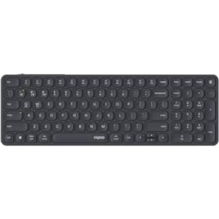Rapoo E9710M Kabellose QWERTZ Bluetooth Tastatur, Aluminium Basis, Multi-Device, wiederaufladbar, dunkelgrau