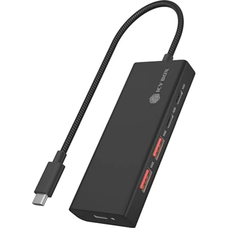 ICY BOX USB 3.2 Gen 2 HUB (10 Gbit/s), 4 x USB 3.2 (2 x USB-A & 2 x USB-C), 100 W Power Delivery, Aluminium, Silver - Preisvergleich