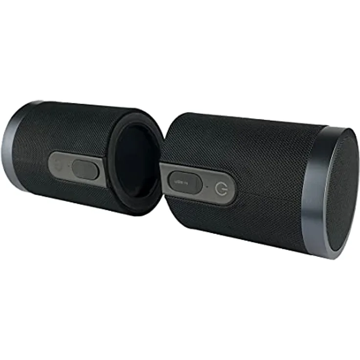 Fontastic „Pisa“ 2-in-1 Bluetooth Lautsprecher-Boxen, Mobile Musik-Box mit Mikrofon, IPX6 Portable Speaker bis zu 13h kabellos Musik hören, Tragbare Sound-Box Schwarz - Preisvergleich