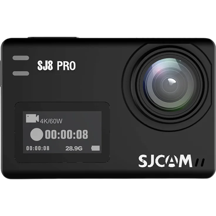 SJCAM SJ8 Pro Action Kamera, 4K 60fps, 170° Ultraweitwinkel, wasserdicht bis 30 m, kompakt, 1200 mAh Akku, schwarz