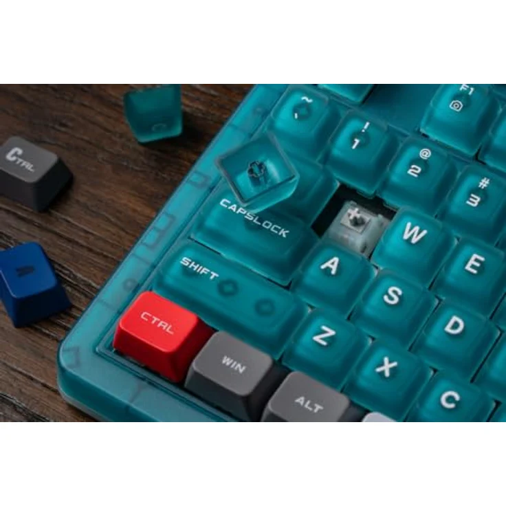 8BitDo Mechanical Keyboard - Clear Blue - Gaming Tastatur mit RGB-Hintergrundbeleuchtung, US International Layout und hot-swappable PCB – Bild 6