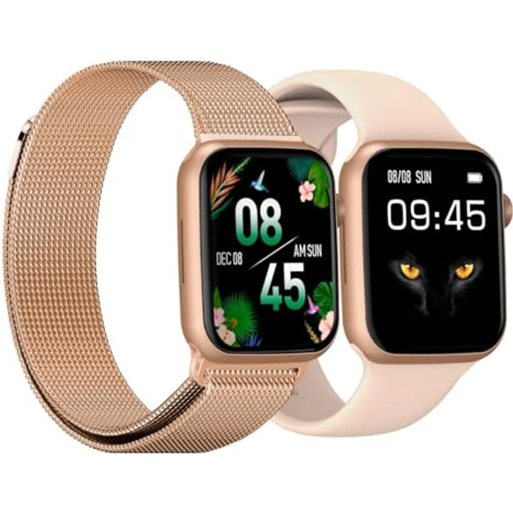 DCU TECNOLOGIC – Smartwatch Color Full 2, rosa und roségoldenes Metall – 1,91 Zoll IPS-Touchscreen – IP67 wasserdicht – 128 Sportmodi – Bild 2