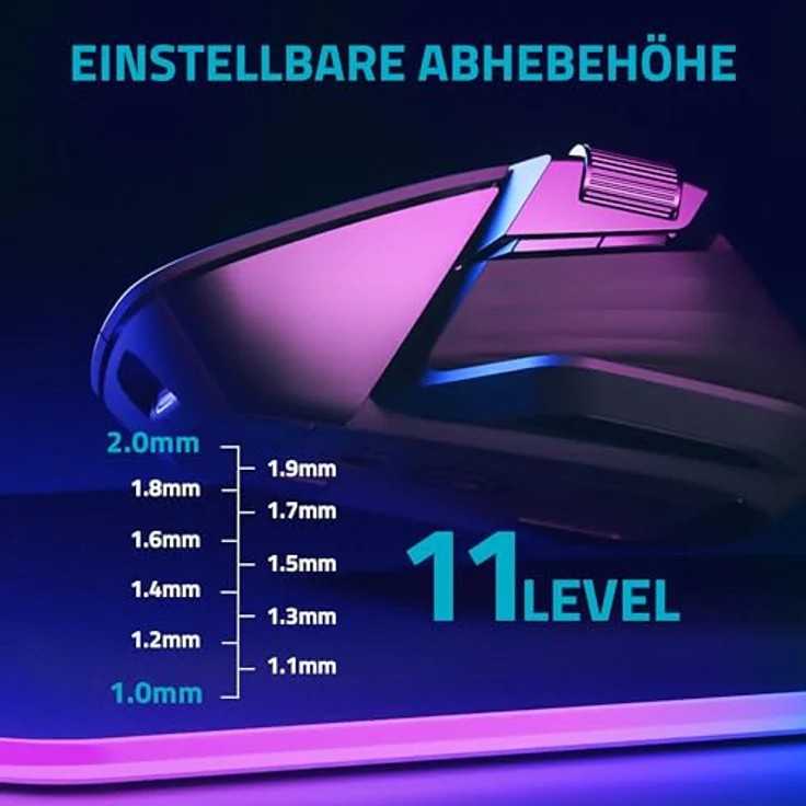 Rapoo VT0Mini, 26000 DPI Gaming Maus mit 2.4 GHz, 650 IPS, 50G, Schwarz – Bild 9