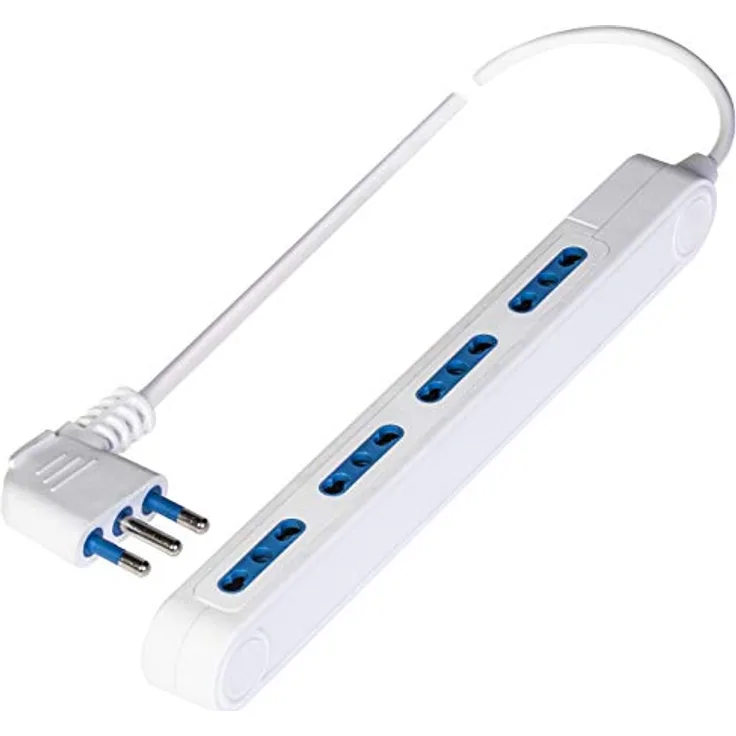 Poly Pool PP2522 Mehrfachsteckdose SPACEZERO mit Stecker 16 A große und 4 Buchsen Bivalent 1,5 m weiße Kabel