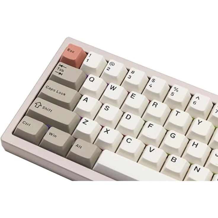 CutiePcs WOBKEY Zen 65 Mechanische Tastatur, CNC-Aluminiumgehäuse, Hot-Swappable, Tri-Mode (BT/2,4G/USB-C), RGB-Beleuchtung, für Mac & Windows, Ultra Warmes Silber – Bild 2