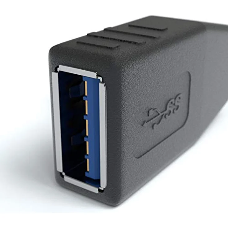 JAMEGA - USB 3.0 Winkel Adapter Links 90° Grad Winkeladapter | USB A Stecker zu USB A Buchse USB Winkelstecker Kupplung kompatibel mit Allen USB Kabeln – Bild 3