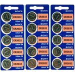 Sony CR2032 Lithium-Knopfbatterie, 3 V, 2032, 15 Stück