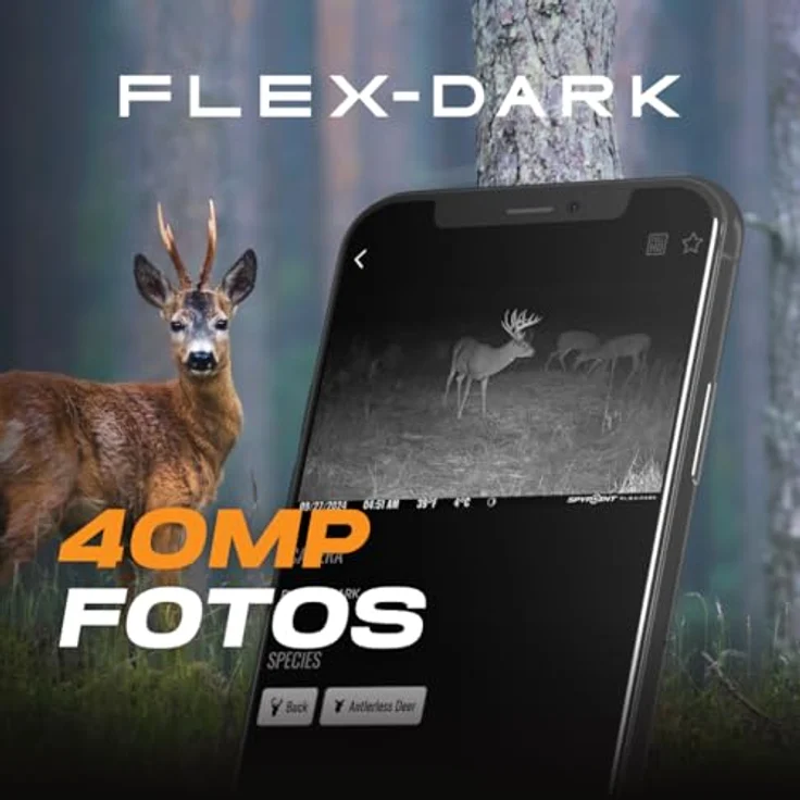 Spypoint FLEX-DARK Wildkamera, 40 MP mit 4G/LTE, unsichtbaren Black-Flash LEDs und 30 m Reichweite, 32 GB Speicherkarte inkludiert – Bild 6