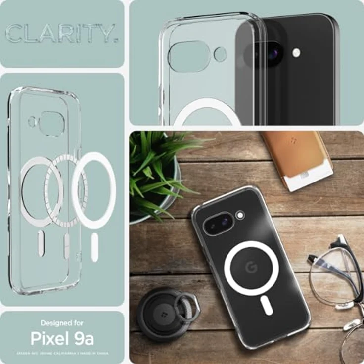 Spigen Ultra Hybrid MagFit Hülle für Google Pixel 9a, Kompatibel mit MagSafe, Clear White – Bild 2