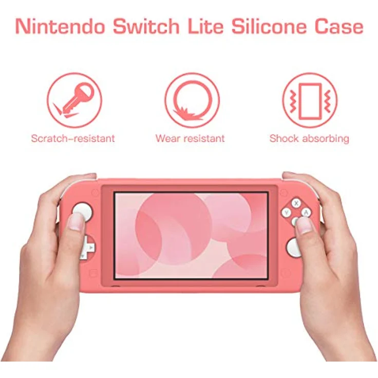 MoKo Hülle für Nintendo Switch Lite, Silikon Schutzhülle rutschfest und stoßfest, ultradünn, rosa – Bild 3