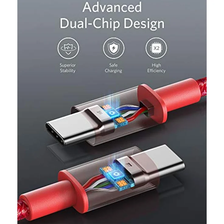 Anker New Nylon USB-C to USB-C 100 W Cable, 3 m, rot (A8758091) – Bild 5