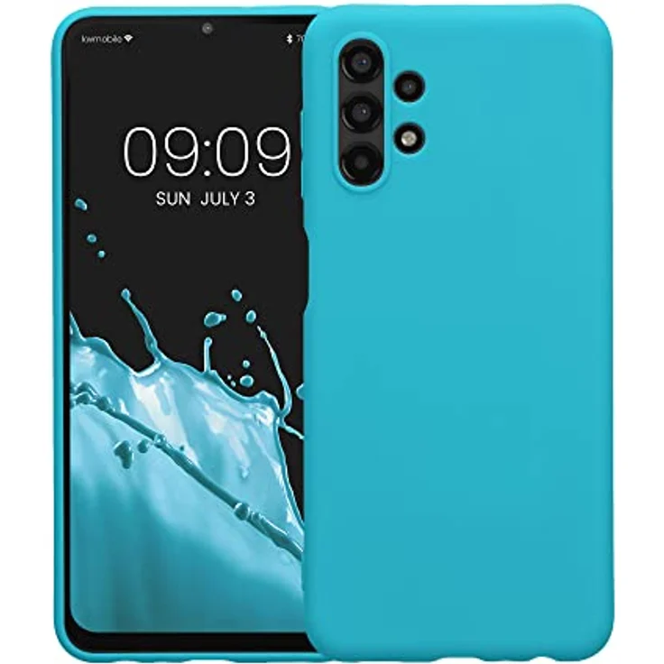 kwmobile Handyhülle für Samsung Galaxy A13 4G - TPU Case in Cool Glacier, flexibel mit kabellosem Laden, rutschfester Gummierung – Bild 5