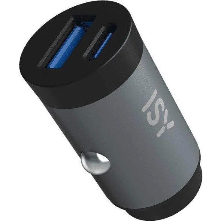 ISY Mini Kfz-Ladegerät 32W mit Power Delivery für USB-A und USB-C Geräte