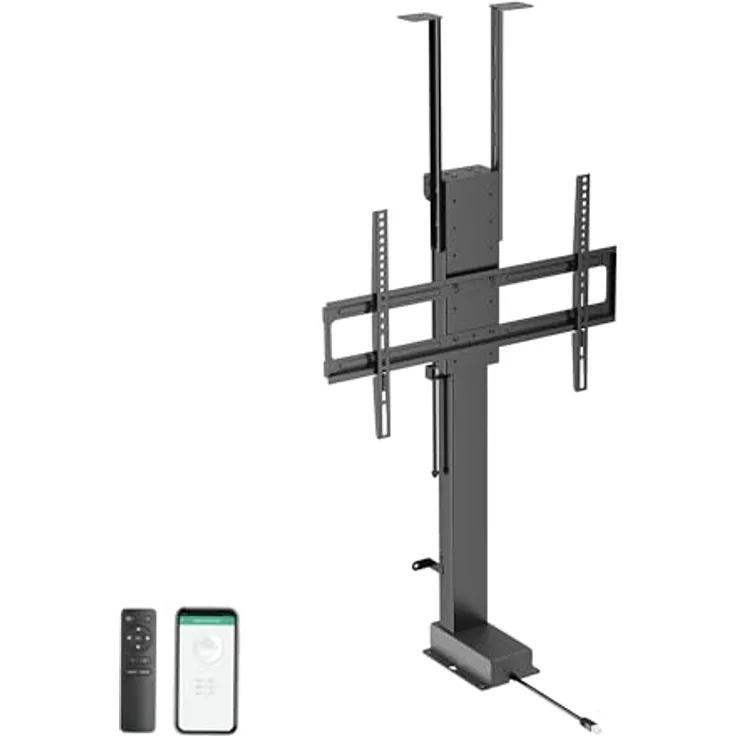 EasyLife EL-LM V2, motorisierter TV Lift mit Smart Home Funktion, elektrisch ausfahrbar & absenkbar, 37 bis 65 Zoll, VESA bis 600x400, schwarz