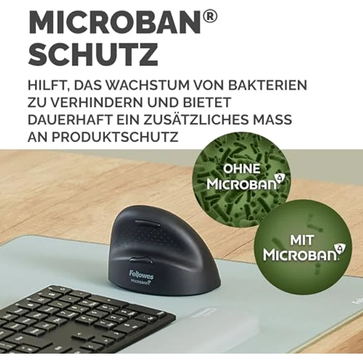 Fellowes Breyta Plus+ Ergonomische Maus, Kabellos und Kabelgebunden, Schwarz, für Rechtshänder – Bild 6