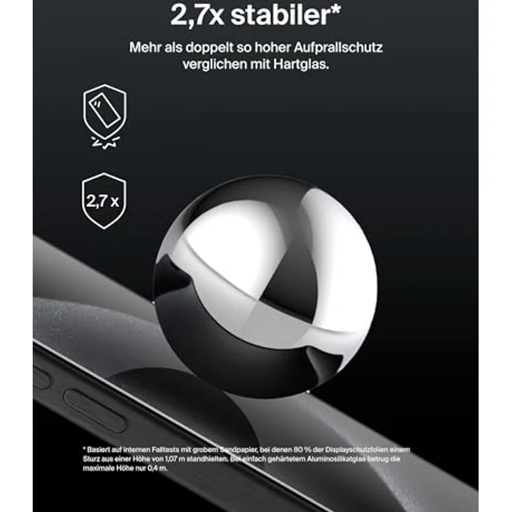Belkin ScreenForce UltraGlass 2 Schutzfolie für iPhone 16 Pro, kratzfest, kristallklar, dünnes Glas, blasenfreie Anbringung, 9H Härte – Bild 3
