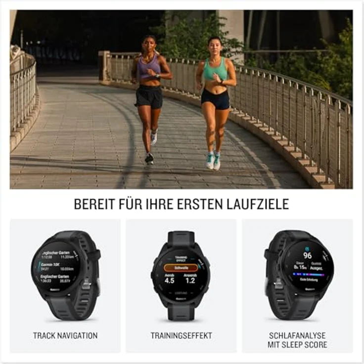 Garmin Forerunner 165 [renewed] - Lauf-Smartwatch mit 1,2" AMOLED Touchscreen, bis zu 11 Tage Akkulaufzeit, 25+ Sport-Apps, Trainingsempfehlungen, Gesundheitsdaten, smarte Funktionen, wasserdicht bis 5 ATM [Generalüberholt] – Bild 4