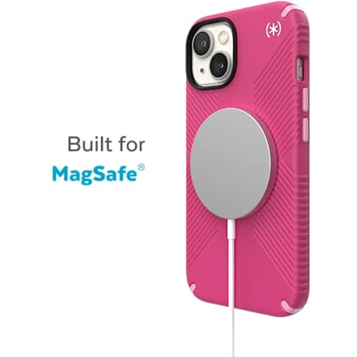 Speck Presidio Grip Schutzhülle für Apple iPhone 14 Plus Digital rosa - Premium-Hülle mit Magsafe-Zubehör, 3,5 m Fallschutz, weiche Haptik – Bild 3