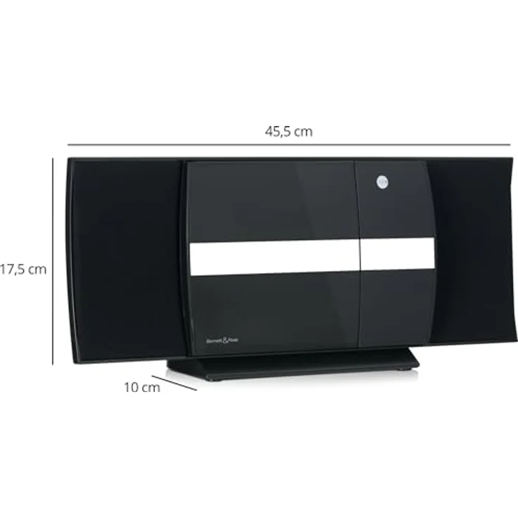 Bennett & Ross Ålesund Vertikal Stereoanlage - HiFi Microanlage mit CD-Player, MP3, UKW-Funktion, USB und Bluetooth mit NFC - Fernbedienung - Schwarz – Bild 4