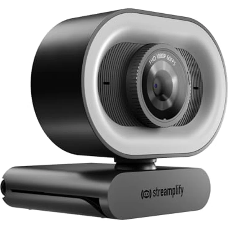 streamplify Streamplify CAM PLUS, Full-HD Webcam mit 60 fps, integriertes Ringlicht, Autofokus und Stereo-Mikrofon – Bild 2