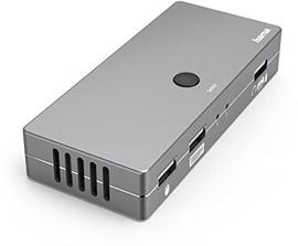 Hama KVM Switch für 2 PCs, Notebooks, Macbooks, Tablets, 4 Ports
