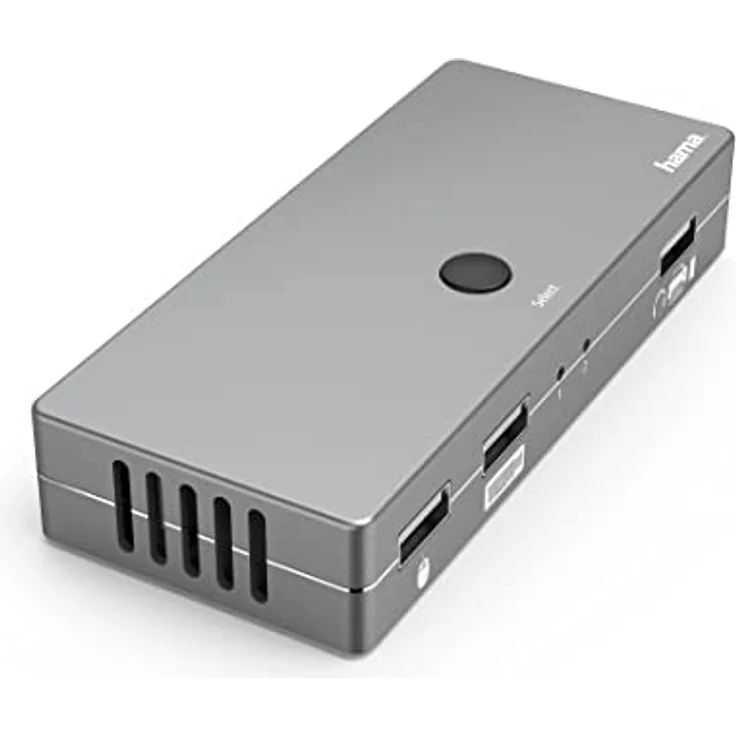 Hama KVM Switch für 2 PCs, Notebooks, Macbooks, Tablets, 4 Ports (KVM Umschalter für z.B. Maus, Tastatur, Drucker, USB Stick, Headset, Festplatte, PC Umschalter Maus Tastatur 3X USB, 1x HDMI) – Bild 1