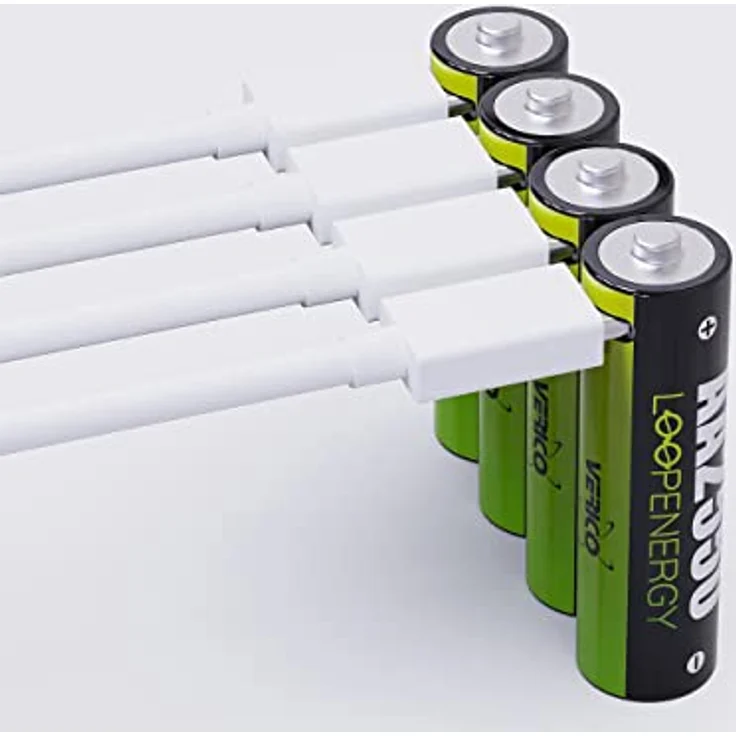 VERICO LoopEnergy AA 2550 Wiederaufladbare USB-C Batterie AA 1,5V 2550mWh (1700mAh) Li-Ion, Schnellladung via USB-C Anschluss in ca. 2 Stunden, 4X AA, Farbe: Grün – Bild 5