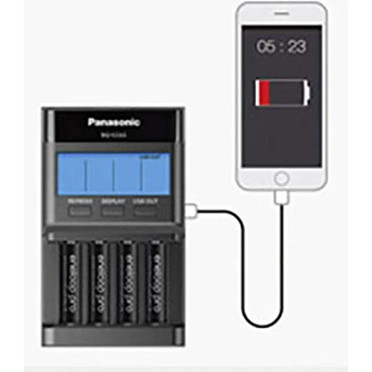 Panasonic eneloop pro, Intelligentes Schnellladegerät mit LCD-Display, für 1-4 Ni-MH Akkus AA-AAA, mit Refresh-Modus – Bild 2