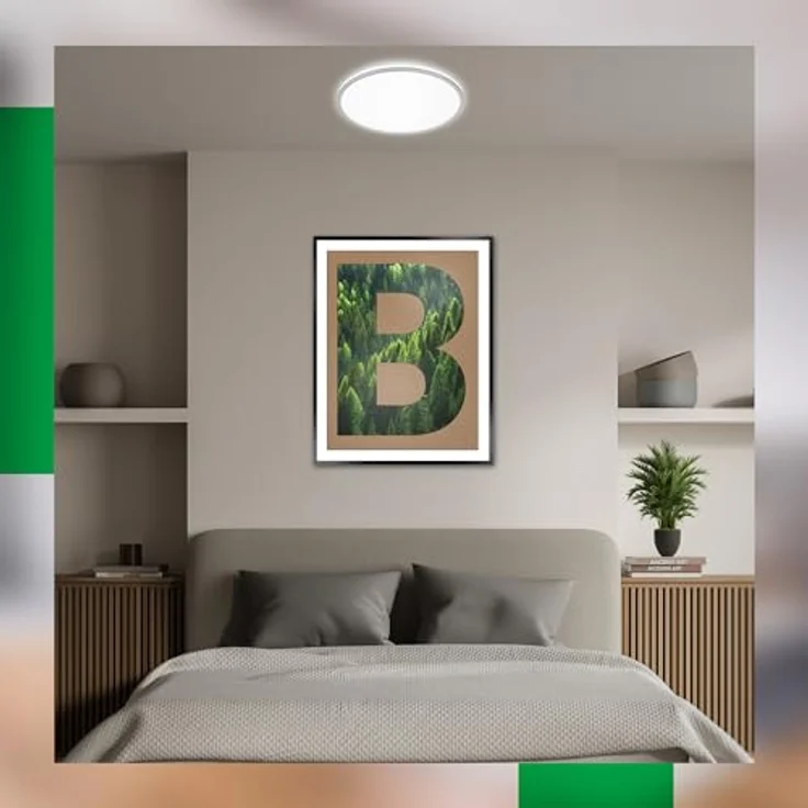 BRILONER - EEK A LED Deckenlampe Effizient mit 8,5W bei 1800lm, ca. 50.000h Licht, indirektes Licht, LED Lampe, LED Deckenleuchte, Wohnzimmerlampe, LED Panel, Küchenlampe, 33x6 cm, Chrom-Matt – Bild 4