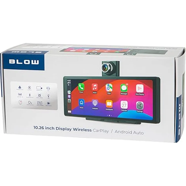 BLOW Kabellose CarPlay 5.0 Multimedia-Station mit Videorekorder, Rückfahrkamera und 10,1 cm Display – Bild 8