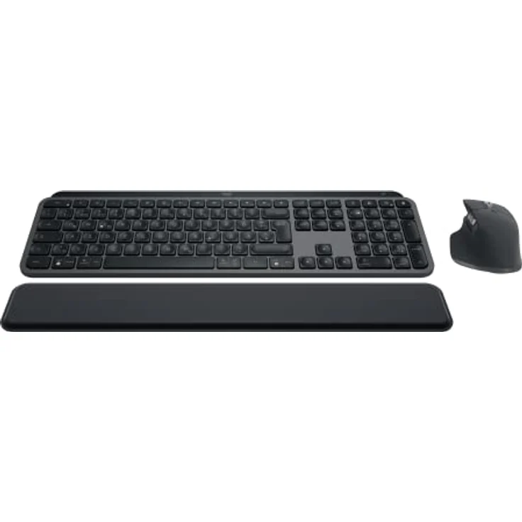 Logitech MX Keys S Combo: Leistungsstarke kabellose Tastatur und Maus mit Handablage,Customizable Illumination, Fast Scrolling,Bluetooth, für Windows/Linux/Chrome/Mac, Deutsches QWERTZ-Layout - Grau – Bild 1