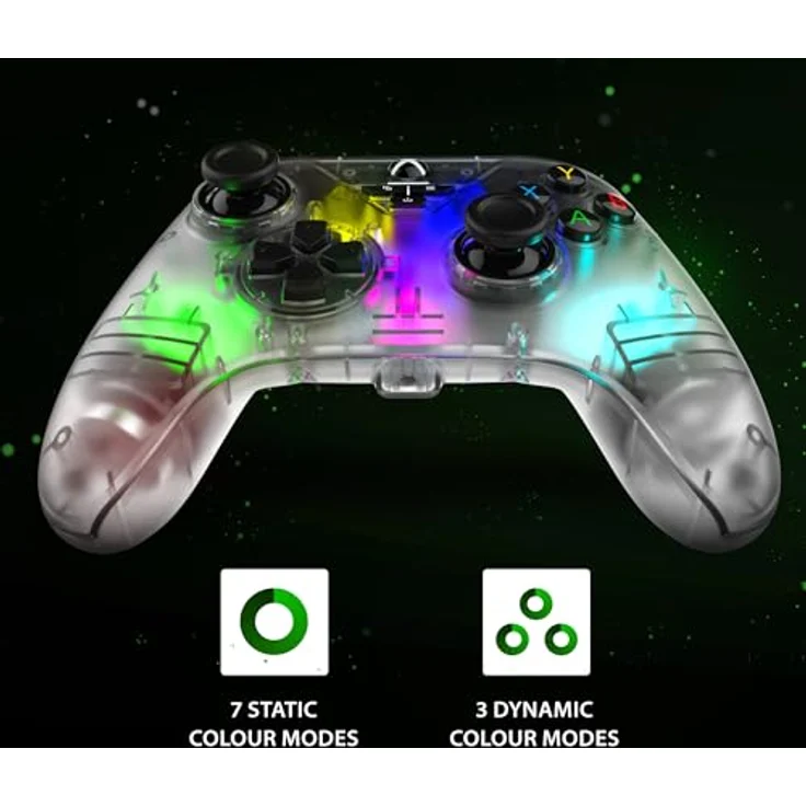 Snakebyte GAMEPAD RGB X - transparent grau - Offiziell lizensierter, kabelgebundener Xbox & PC Controller | Hall-Effect Sensoren für volle Präzision | 3,5 mm Audioanschluss | RGB-Beleuchtung – Bild 4