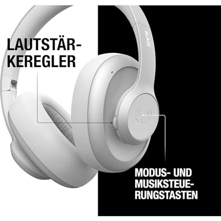 Fresh 'n Rebel Clam Blaze Bluetooth Kopfhörer Over Ear mit 80 Stunden Spielzeit, Perfect Calling, Wind-Noise Cancelling, Kabellos, Schnelladung, Tastensteuerung, Ambient-Sound-Modus (Grau) – Bild 3