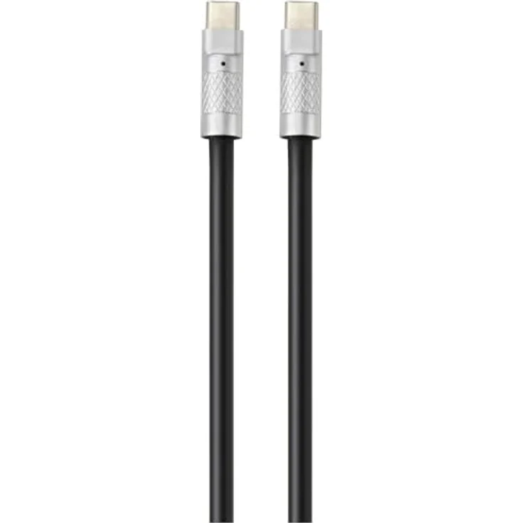 Renkforce USB-C Kabel RF-6056872, USB 2.0, 1.00 m, Schwarz, hohe Übertragungsgeschwindigkeit, langlebig und biegsam – Bild 2