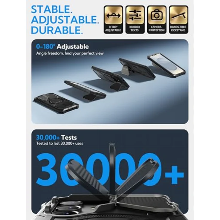 i-Blason Armorbox für Samsung Galaxy S25, 360° Bumper Case mit Magsafe, Kameraschutz, integrierten Displayschutz und Ständer, schwarz – Bild 4