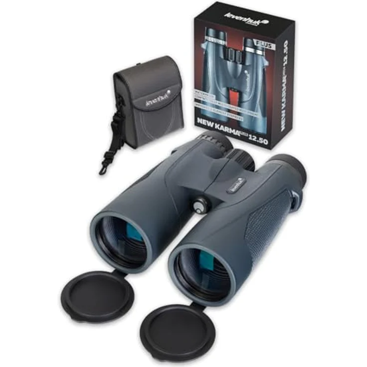 Levenhuk New Karma PLUS 12x50 Fernglas, wetterfest mit hoher Vergrößerung und BaK4-Optik, schwarz – Bild 1