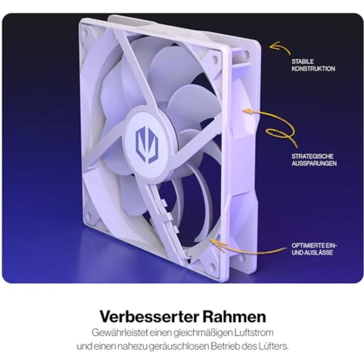 ENDORFY Stratus 120 White PWM ARGB, 120 mm Gehäuselüfter mit automatischem Lüfterstopp, PWM-Steuerung und hoher Leistungsfähigkeit bei Strömungsbeschränkungen, Weiß – Bild 3