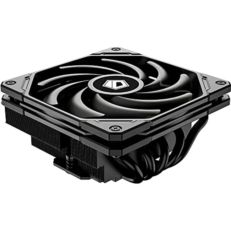 ID-COOLING IS-55 BLACK, Low Profile CPU-Kühler mit 5 Heatpipes, 120 mm PWM-Lüfter, kompatibel mit Intel LGA1700/115X/1200 und AMD AM4/AM5, schwarz
