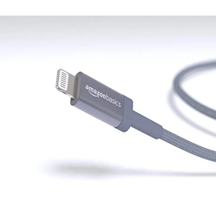 AmazonBasics - USB-C-auf-Lightning-Kabel, geflochtenes Nylon, MFi-zertifiziertes Ladekabel für iPhone 11 Pro-11 Pro Max, Dunkelgrau, 91,44 cm - Preisvergleich – Bild 2