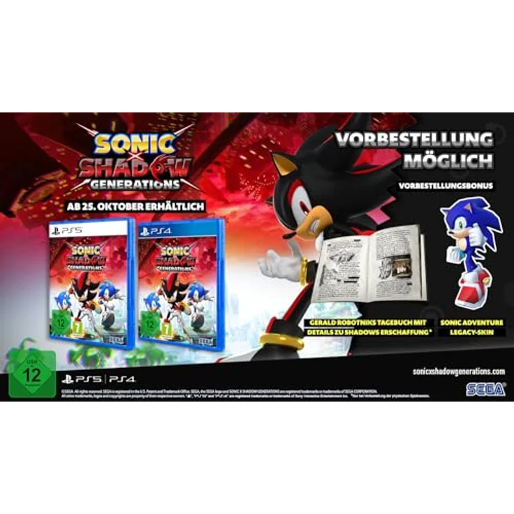 Atlus Sonic x Shadow Generations (PlayStation 5), inkl. Remaster von Sonic Generations mit 3D- und 2D-Level von Sonic, Shadow's neue Story-Kampagne – Bild 2